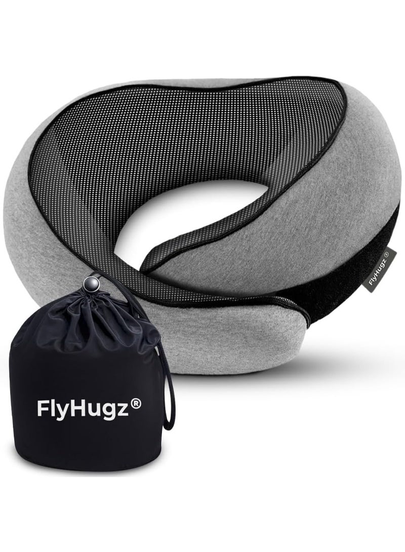 FlyHugz ® Neck Travel Pillow | Memory Foam Neck Pillow for Comfort on Airplane | Compact and Ergonomic Design for Travel, Car Rides, and Home Use | Ideal for Adults and Kids - Image 3